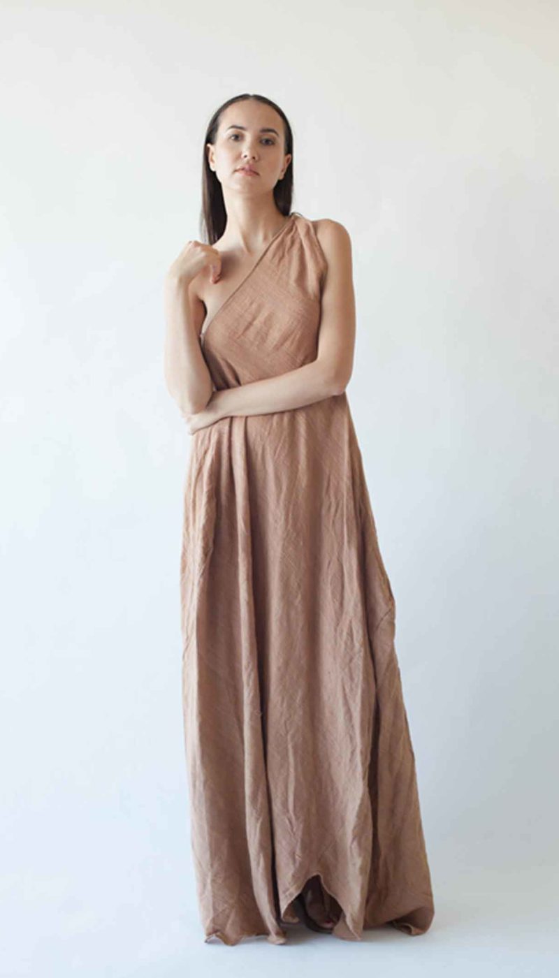 Ancient Style One-Arm Maxi Dress