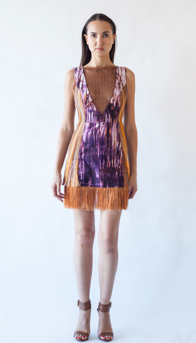 Accent V Neck Frock and Frill Premium Embellished Mini Dress Adiree Made In Nigeria