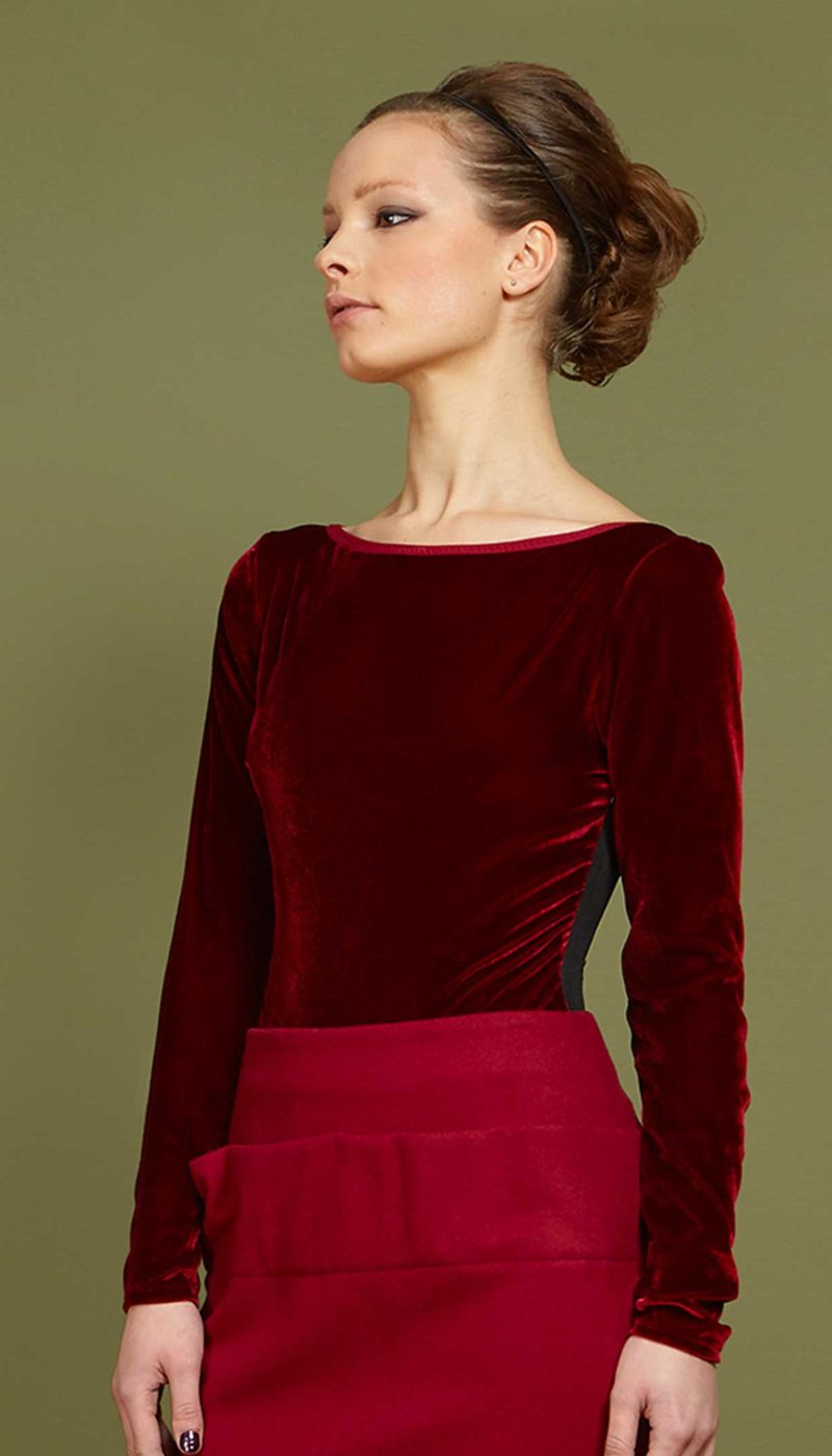 Brandon – Velvet and Chiffon Bodysuit